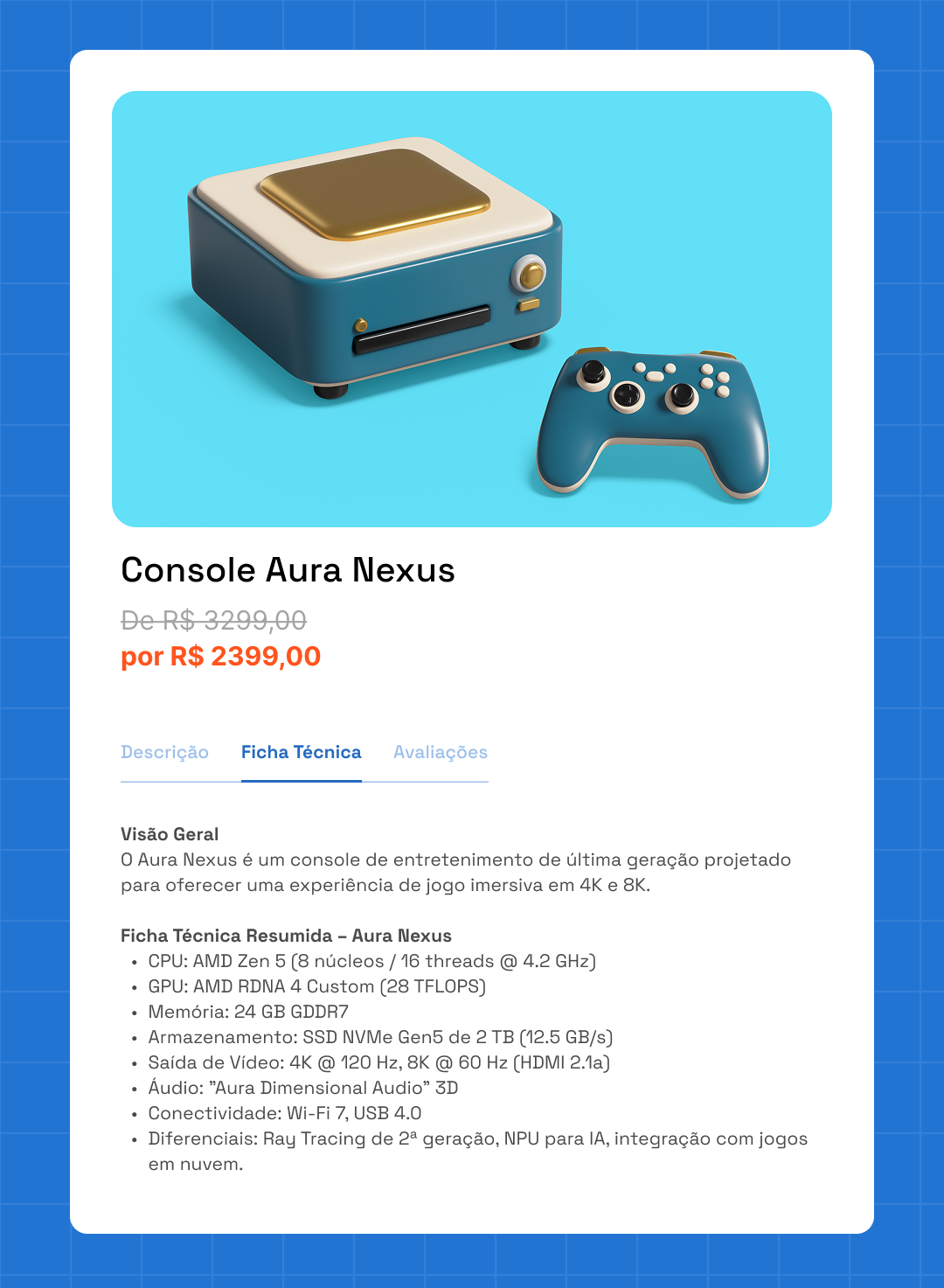 Exemplo de um componente de Tabs