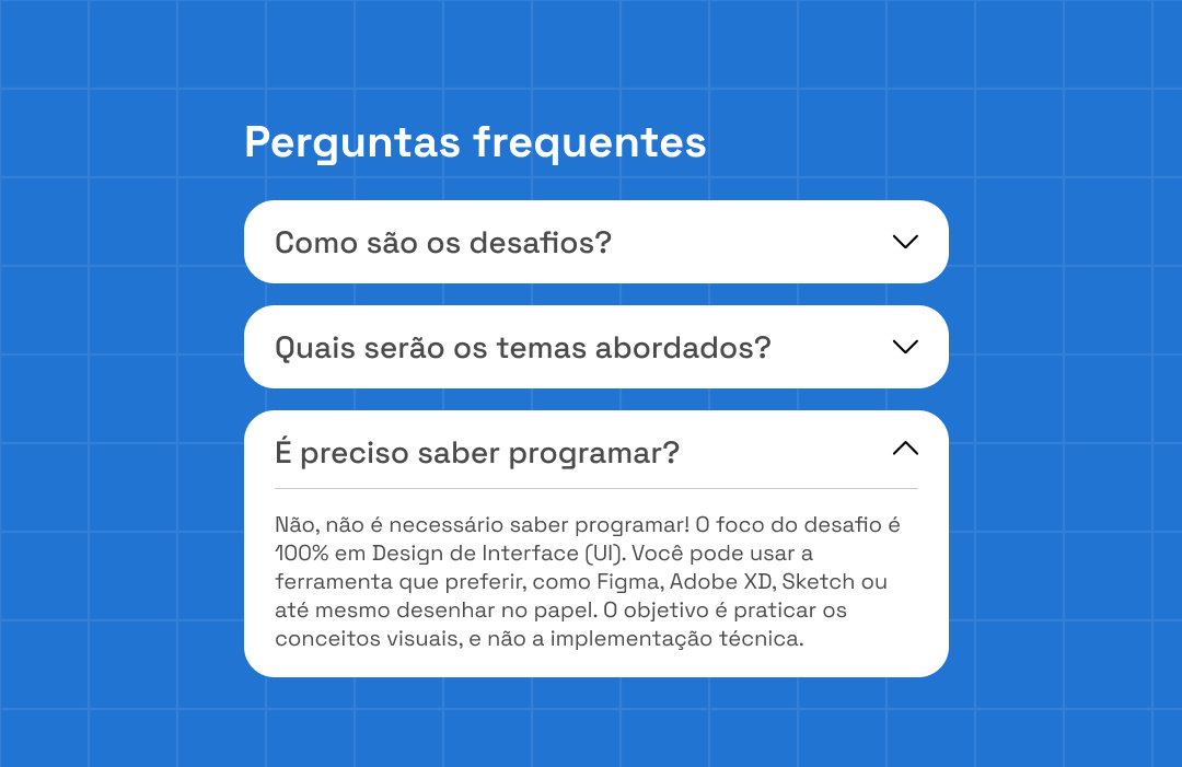 Exemplo de um componente de acordeão