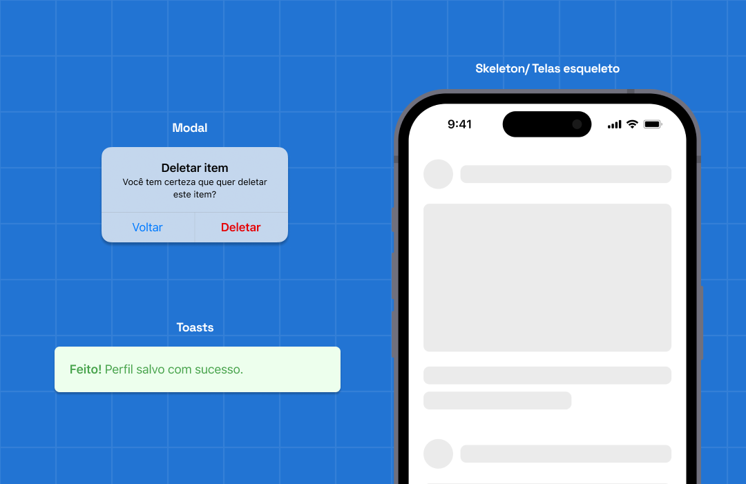 Exemplos de componentes de feedback de sistema