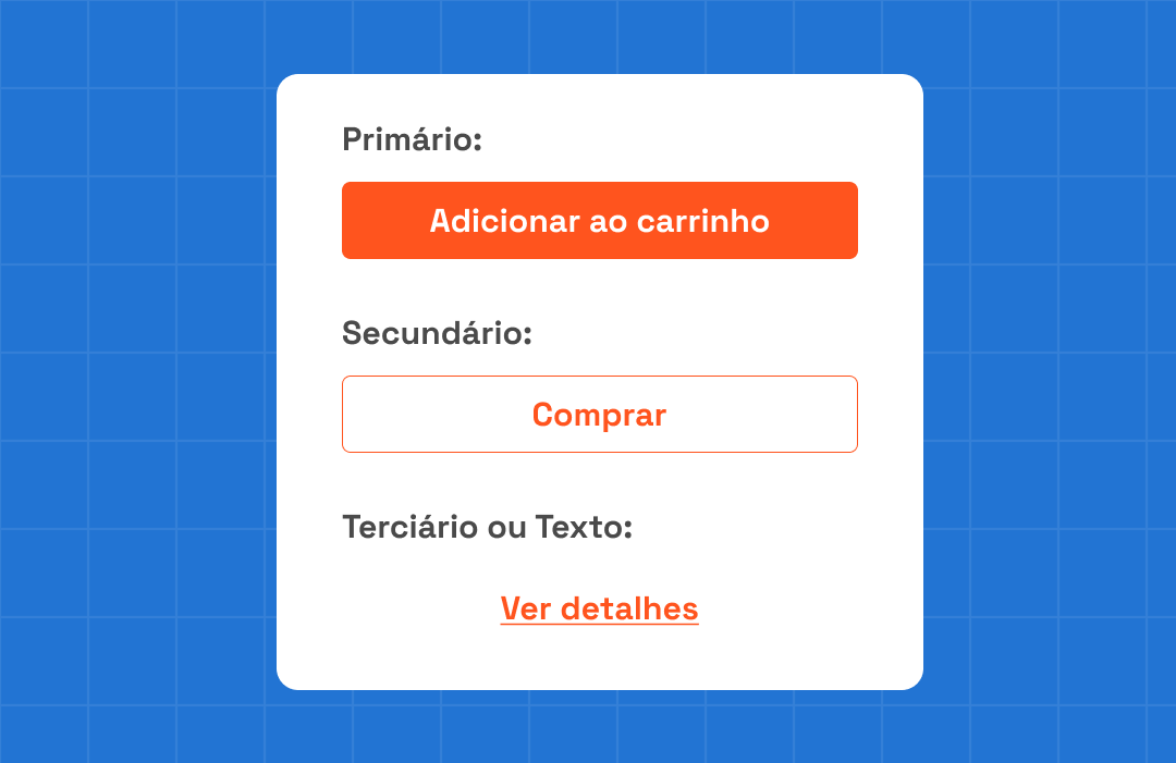 Três tipos de botões lado a lado